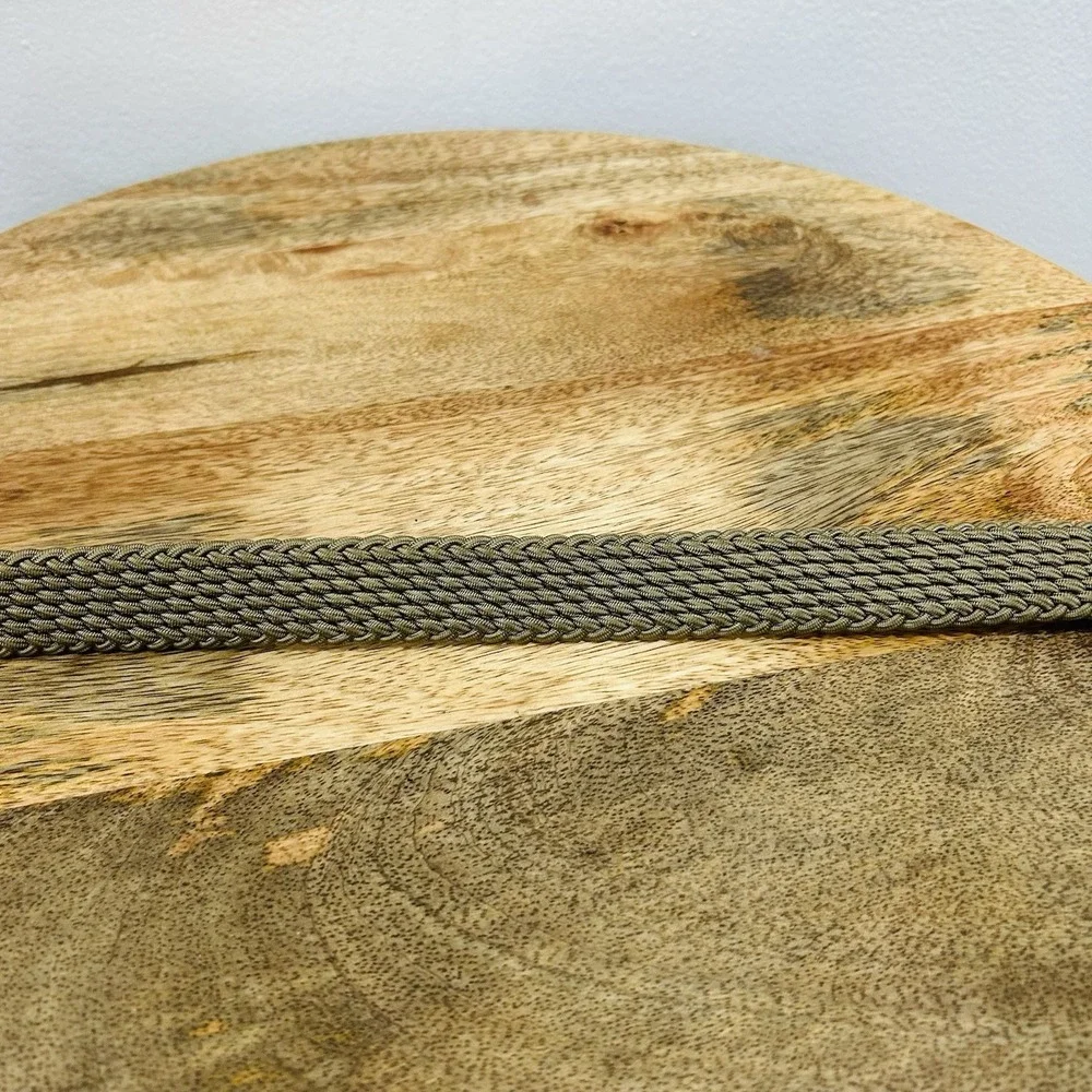 Vintage Brighton Stretch Braided Croco Belt Solid Brass 38 Elastic Fabric Belt